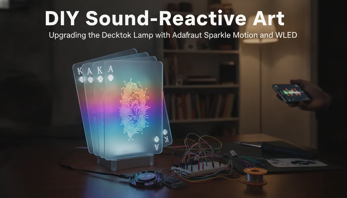 DIY Sound-Reactive Art: Upgrading the Decktok Lamp with Adafruit Sparkle Motion and WLED visual summary