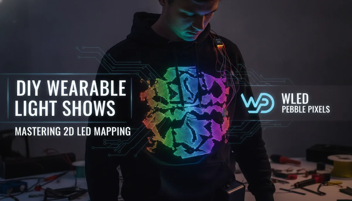 DIY Wearable Light Shows: Mastering 2D LED Mapping with WLED and Pebble Pixels visual summary
