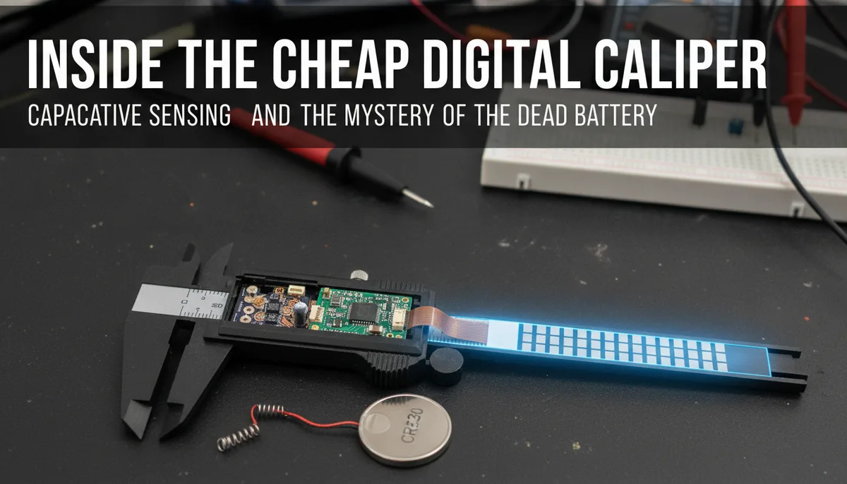 Inside the Cheap Digital Caliper: Capacitive Sensing and the Mystery of the Dead Battery visual summary
