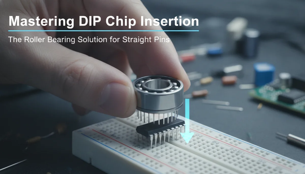 Mastering DIP Chip Insertion: The Roller Bearing Solution for Straight Pins visual summary