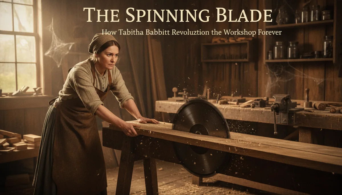 The Spinning Blade: How Tabitha Babbitt Revolutionized the Workshop Forever visual summary